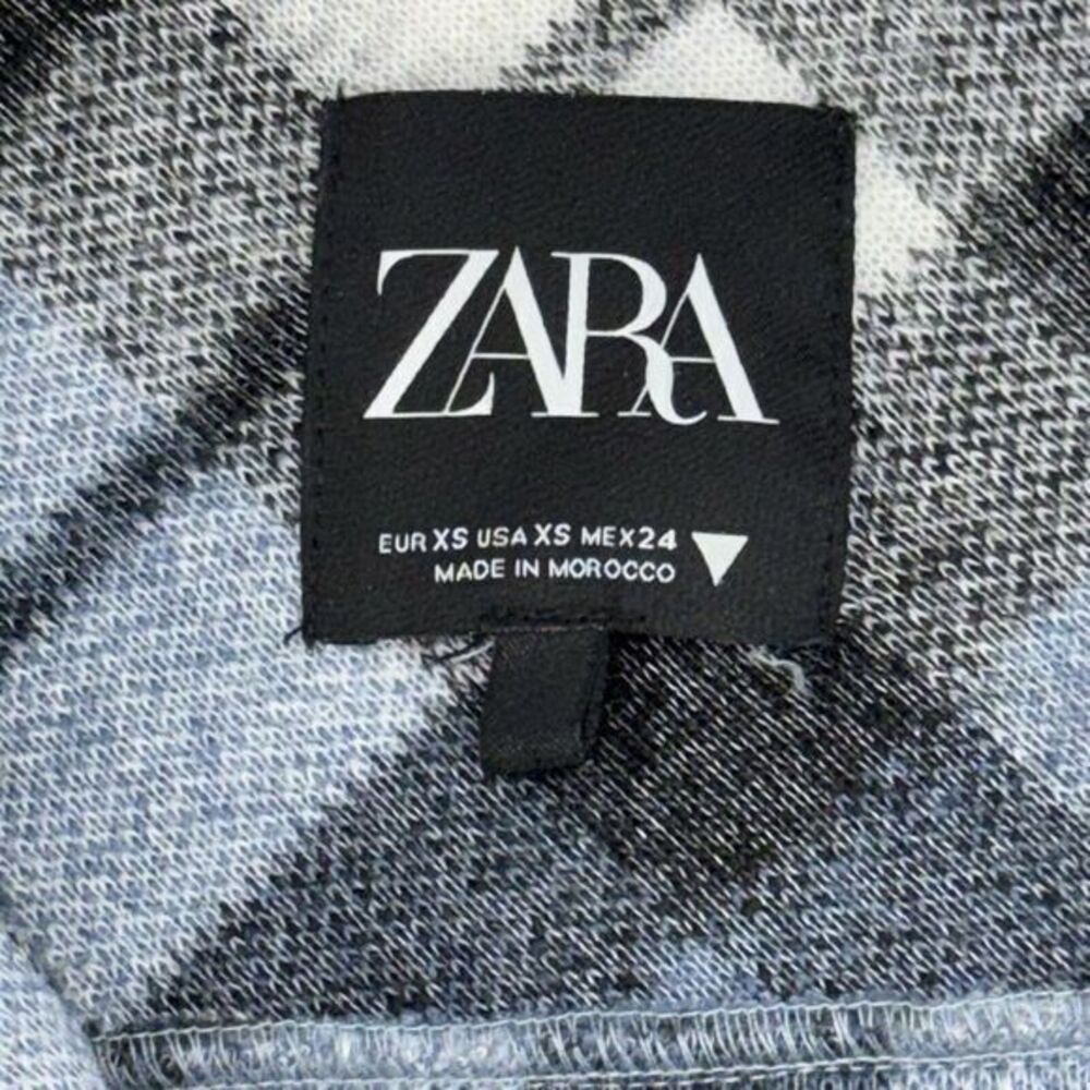 Zara Women's Blue Oversize Plaid Flannel Jacket Women's Size XS - Picture 4 of 11